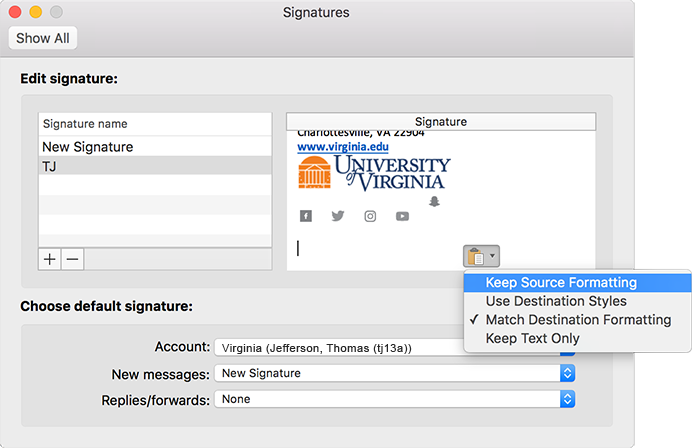 outlook signature for mac